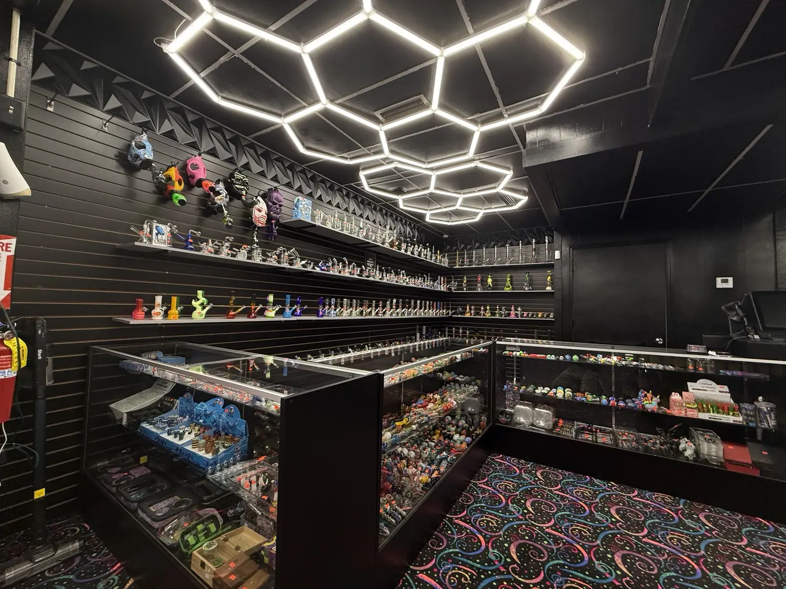Glass and accessories display at Habibi